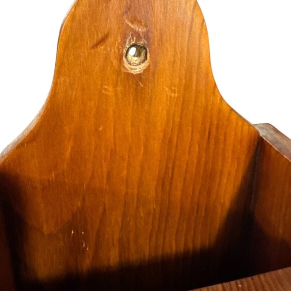 Vintage Wooden Wall-Mounted Mail Organizer With 3 Compartments 22" Tall For Home - Picture 9 of 10